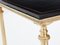 Neoclassical Coffee Table in Brass & Black Leather from Maison Charles, 1970s, Image 6