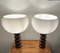 Italian Bud Table Lamps on Cylindrical Ceramic Bases from Guzzini, 1968, Set of 2, Image 8