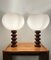 Italian Bud Table Lamps on Cylindrical Ceramic Bases from Guzzini, 1968, Set of 2 1