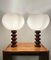 Italian Bud Table Lamps on Cylindrical Ceramic Bases from Guzzini, 1968, Set of 2, Image 1