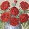 Primo Dolzan, Red Carnations, Oil on Canvas, 20th Century, Framed 4