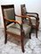 Antique French Charles X Style Master Chairs in Wood and Cuoio, 1830s, Set of 2, Image 8