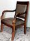 Antique French Charles X Style Master Chairs in Wood and Cuoio, 1830s, Set of 2, Image 11