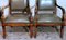 Antique French Charles X Style Master Chairs in Wood and Cuoio, 1830s, Set of 2, Image 6