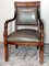 Antique French Charles X Style Master Chairs in Wood and Cuoio, 1830s, Set of 2 12