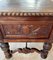 19th Century French Renaissance Hand Carved Desk or Writing Table with Carved Structure and Iron Stretcher 18