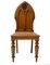 Oak Gothic Revival Hand-Carved Side Chair, 1930s 1
