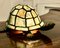 Französische Glas Tischlampe im Tiffany Stil in Form einer Schildkröte, 1970er 4