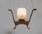 Small Scandinavian Teak and Glass Ceiling Lamps, Set of 2 6
