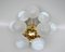 Ceiling Light in Brass & Satin Glass, Germany, 1970s, Image 3