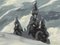 Georg Grauvogl, Nieve en los picos, siglo XX, óleo sobre lienzo, Imagen 16
