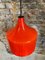 Lampe à Suspension Vintage en Verre Opalin Orange, 1970s 1