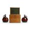 Oak Box with Liqueur Bottles, 1800, Set of 3 1