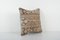 Turkish Square Faded Tan and Brown Yastik Rug Pillow Cover 2