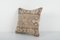 Turkish Square Faded Tan and Brown Yastik Rug Pillow Cover 3