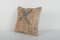 Funda de cojín Alfombra Oushak turca cuadrada tejida en bronceado y arena, Imagen 2