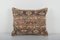 Vintage Turkish Handmade Brown Oushak Rug Cushion Cover 1