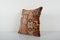 Turkish Oushak Brown and Red Woven Wool Oushak Rug Cushion Cover, Image 2