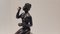 Deutsche Künstlerin, Jugendstil Frau mit Seifenblasen, Bronze & Marmor, 1920er 13