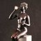 Deutsche Künstlerin, Jugendstil Frau mit Seifenblasen, Bronze & Marmor, 1920er 6