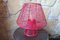 Industrial Trendy Table Lamp in Wire Covered in Red, 1970s 1