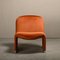 Vintage Italian Alky Lounge Chair in Autumn Velvet by Giancarlo Piretti for Anonima Castelli, 1970s, Image 2