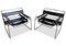 Tubular Chrome and Black Leather Wassily Chair B3 Later Habitat Version by Marcel Breuer, Set of 2 2