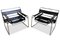 Tubular Chrome and Black Leather Wassily Chair B3 Later Habitat Version by Marcel Breuer, Set of 2, Image 2