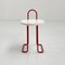 Red Bathroom Stool in Wood and Metal, 1980s 2