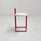 Red Bathroom Stool in Wood and Metal, 1980s 3