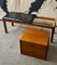 Mid-Century Teak Hall Telephone Bench with Vinyl Seat 6