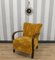 Art Deco Armchair with Armrests in Yellow, 1920s 11