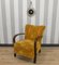 Art Deco Armchair with Armrests in Yellow, 1920s, Image 11