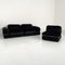 Black Velvet Modular Sofa by Rodolfo Bonetto for Tecnosalotto, 1960s, Set of 5 2