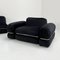 Black Velvet Modular Sofa by Rodolfo Bonetto for Tecnosalotto, 1960s, Set of 5 7