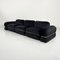 Black Velvet Modular Sofa by Rodolfo Bonetto for Tecnosalotto, 1960s, Set of 5 1