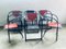 Cosinus Armchairs in Black Steel Red and Black Wood by Karl Friedrich Förster for KFF, 1980s, Set of 6, Image 5