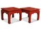 Asian Red Lacquered Low Sofa Tables, 1950s, Set of 2 4
