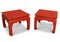 Tavolini bassi laccati in rosso, anni '50, set di 2, Immagine 1