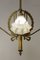 Lampadario a tre luci con paralumi in vetro opalino, anni '10, Immagine 4