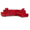 Red Fabric Corner Sofa 1