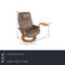 Leather Zerostress Armchair & Stool from Himolla, Set of 2 2