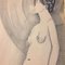 Desnudo femenino modernista, Dibujo al carboncillo, años 60, Imagen 3