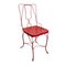 Vintage Cherry Red Iron Chair 6