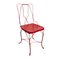 Vintage Eisen Stuhl in Kirschrot 1