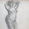 Boceto de desnudo femenino, años 70, carboncillo sobre papel, enmarcado, Imagen 2