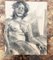 Studio di nudo femminile, anni '50, carboncino su carta, Immagine 2