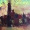 Abstrakte Stadtansicht, 1960er, Gemälde auf Leinwand, gerahmt 2