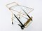 Vintage Brass & Wood Serving Cart, 1950s 3