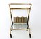 Vintage Brass & Wood Serving Cart, 1950s 4